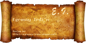 Egressy Irén névjegykártya